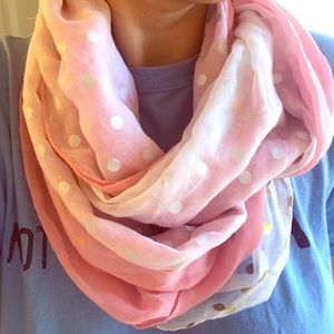 Pink and white scarf